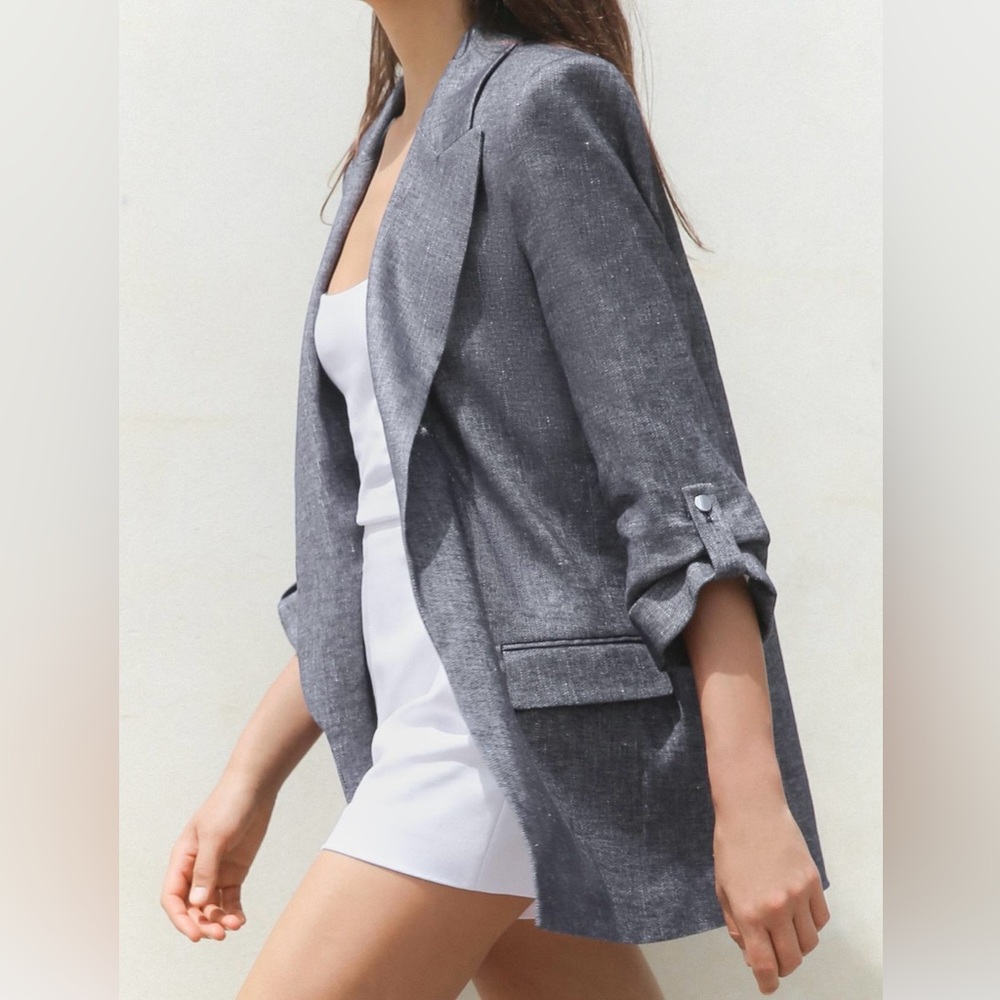 Zara Linen Blend Blazer - Picture 4 of 4